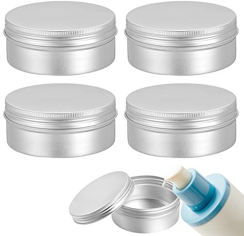 Cremedose Leer, Aluminium Döschen, Leer Döschen, Kleine Dosen Metall, Blechdose Cremedosen Reise Tragbar Kleine Metalldose mit Schraub Deckel für Creme Lotion Maskenne Lagerung, 38 * 18mm, 4 Stück
