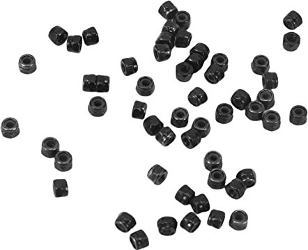 M2 Sechskant-Sicherungsmuttern, verzinkt, Nylon, Schwarz, 50 Stück