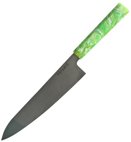 Damascus Chef Knife by Prismic Knives: Colorful Handle, Carbon-Neutral, 8-Inch VG10 67-Layer Japanese Kitchen Knife, Unmatched Quality & Unique Style