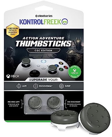 KontrolFreek CQC Classic pour Manette Xbox One et Xbox Series X | Baguettes de Performance | 2 concaves mi-Hautes | Gris/Blanc
