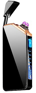 LEVADA PLUS - Accendino elettrico senza fiamma a doppio arco ricaricabile - USB - Accendino a doppio arco (nero)