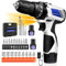 Avvitatore a batteria doppia 1500mAh,Coppia 18+1,coppia fino a 45 Nm,mandrino senza chiave da 3/8e luci LED,avvitatore con 23 accessori,16.8V per riparazioni domestiche e progetti fai da te.
