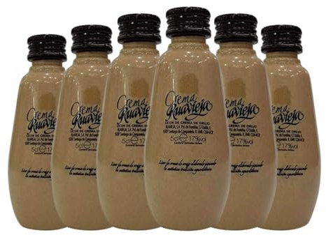Crema de Licor Rua Vieja Crema de Orujo Ruavieja Botellín Miniatura 5 cl (Caja de 6 Botellín Miniatura de 5 cl)