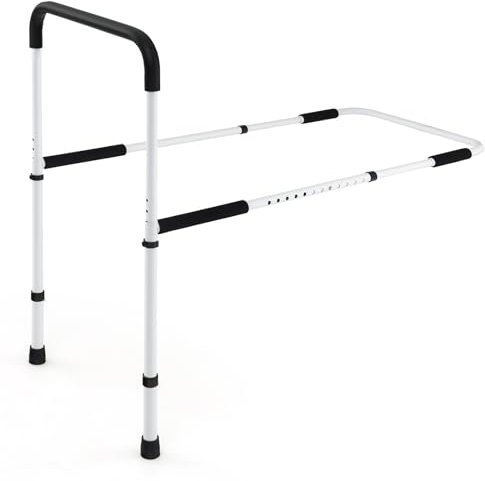 COSTWAY Bed Assist Rail, Adjustable Safety Bed Rails Handle Guard Grab Bar, Mobility Aid Fall Prevention Bedside Handrail Standing Support for Elderly, Adults, Pregnant Women, Disabled and Seniors