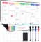 POPRUN Magnetic Calendar Weekly Planner Whiteboard for Fridge, A3 Family Schedule Planner with Time Slots, Reusable Dry Erase Board, Meal Planner Board Monday to Sunday, Chore Chart, Fridge Organisers