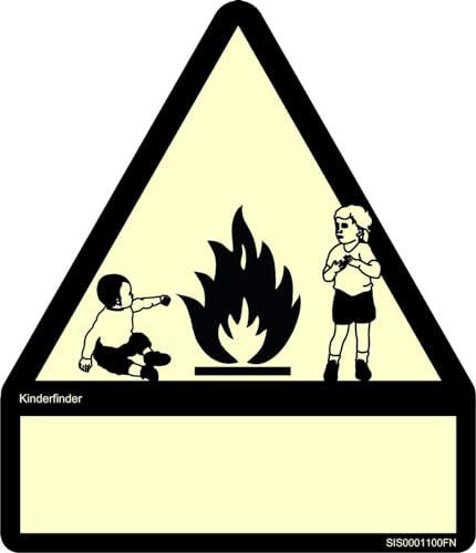 Kinderfinder Aufkleber nachleuchtend (wetterfest) - Generic - Vinyl - Cartoon - Outdoor - 1 Sticker - Sicherheitskennzeichen Aufkleber - Schwarz