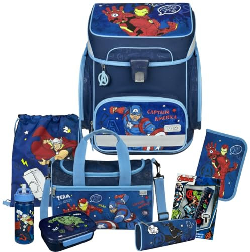 Generisch Undercover Schulranzen-Set EasyFit 9 TLG. Avenger mit Sporttasche, Brotdose und Trinkflasche