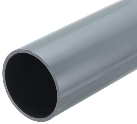 QUARKZMAN Tube Rigide en PVC Tube Rond 54,8mm ID 60mm OD 20cm Longueur Gris Clair pour Conduite d'Eau, Artisanat, Manchon de Câble