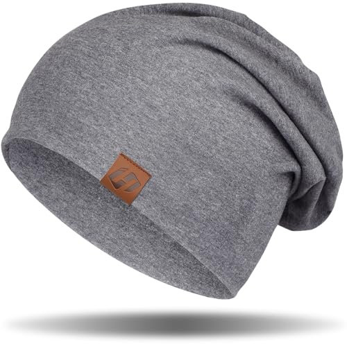 GXCROR Damen Herren Beanie, Slouch Beanie Mütze - Weiche Baumwolle, Atmungsaktive Longbeanie für Chemo & Alle Jahreszeiten