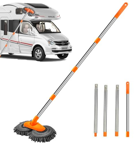 Brosse Nettoyage Voiture,Brosse Telescopique de Nettoyage,Balai Nettoyage Voiture,Kit Nettoyage Voiture,Camping Car Accessoire Extérieur Intérieur Detailing Kit Anti Rayure