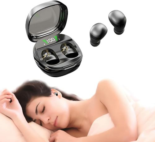 Generico Auricolari Bluetooth True Wireless, auricolari invisibili per il sonno, comfort per il sonno laterale, riduzione del rumore Ipx6 impermeabile Bluetooth5.3 mini auricolari wireless (ferroso)