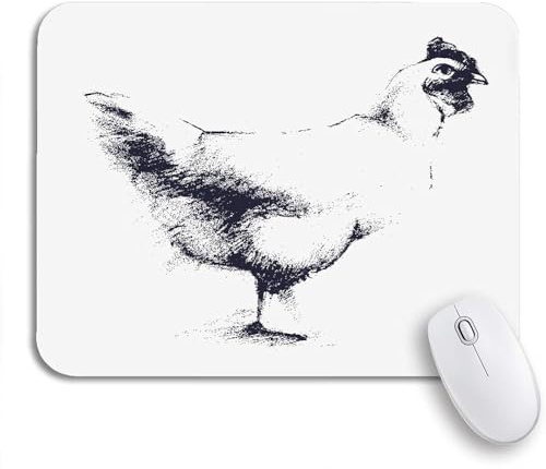 Gaming Mauspad Grünes Vintage-Huhn-Tier Für Bauernhof-Restaurant-Polygrafie Retro Tischunterlage Multifunktionales Tragbar Computer-Mauspad, Für Computer, Laptops, 25 x 30cm