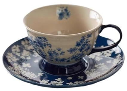 Baoblaze Juego de Taza y platillo de té, Taza de Estilo Vintage, Creativa, con diseño Floral, para café expreso y café, Taza de