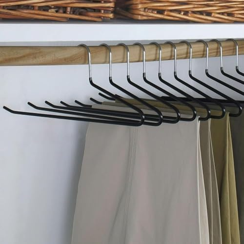 HANGERMAN Hosenbügel Metall, Offenes Ende, rutschfest, 20 Stück | Offenes Design für schnelles Aufhängen und Entnehmen – ideal für Hosen, Jeans, Röcke, Schals und Handtücher