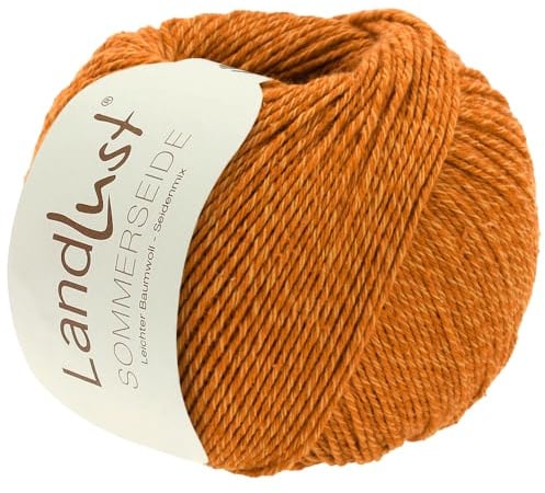 LANA GROSSA Landlust Sommerseide | Feines & leichtes Baumwoll-Seidengarn | Handstrickgarn aus 50% Seide & 50% Baumwolle | 50g Wolle zum Stricken & Häkeln | 170m Garn FB 54