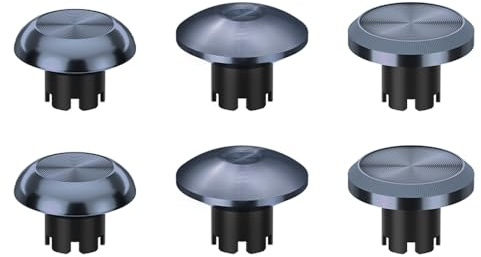 Kompatibel mit PS5 DualSense Edge Controller Metall Thumb Stick Kappen, Analog Stick Joystick Ersatzteile Zubehör Kit (Grau)
