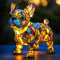 LUKIUP Nachtlicht aus der Hunde-Serie, Shar-Pei Nachtlicht - Energiesparende Premium Harzlampe mit Buntglas-Effekt Schalterkabel Retro Dekolampe für Schlafzimmer Geschenk für Hundeliebhaber(C)