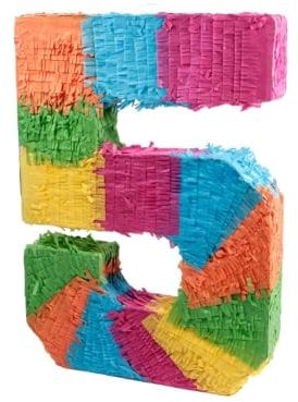 Zahlen Schlag-Pinata Geburtstag Piñata zum Befüllen Event Zahlen Hochzeit Jubiläum Partydeko Dekoration Geburtstagsdeko (Pinata Zahl 5)