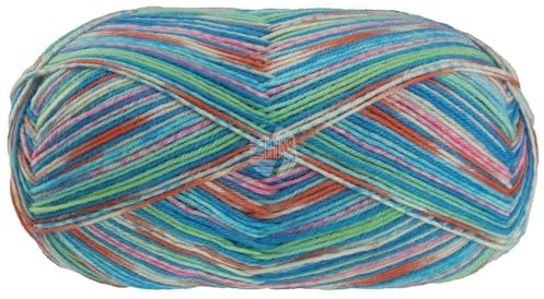 LANA GROSSA Meilenweit Piccata | Sockenklassiker, bedruckt und waschmaschinenfest | Handstrickgarn aus 75% Schurwolle & 25% Polyamid | 100g Wolle zum Stricken & Häkeln | 420m Garn FB 4807
