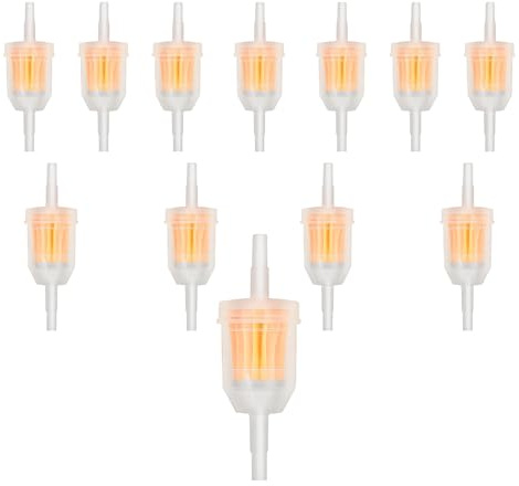 12 Stück Benzinfilter, Kraftstofffilter 6mm, Hochwertiger Benzinfilter für Kleintraktoren, Motorräder und Schneemobile, Verhindert Verstopfungen und Reduziert Mechanischen Verschleiß