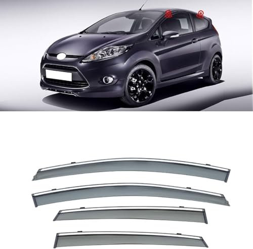 LUlude Car Wind Deflectors for Ford Fiesta Hatchback MK6 2009-2016, Keep Your Car Ventilated In Rain, Reduce Wind Turbulence, Enhance Driving