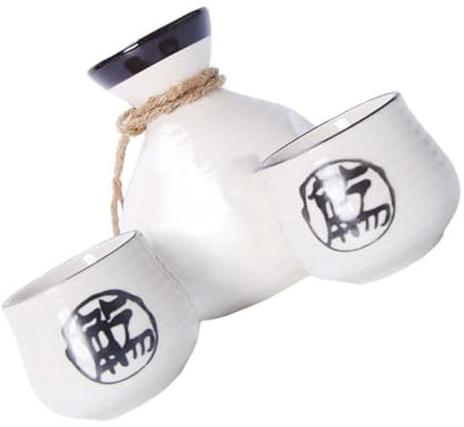 UKCOCO Vino Copa De Vino Portátil Botella De Sake De Juego De Copa De Botella De Sake De Estilo Japonés para Uso Fiestas