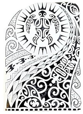 Tatouage tribal temporaire Maori Design Tatouage Tortue Tatouage Tribal Tatouage adhésif HB523