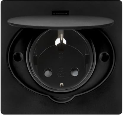 Steckdose für Unterputzmontage IP44 Edelstahl - Schuko Steckdose für die Wand außen - mit Klapp-Deckel 230V 1-fach