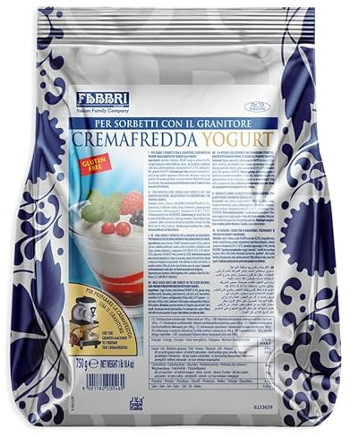 Selezione di Preparati in Polvere per Crema Fredda al Caffe, allo Yogurt e al Fior di Latte e Sorbetto al Limone per fabbri 750g [GUSTO A SCELTA] (Crema Fredda Yogurt 750g)