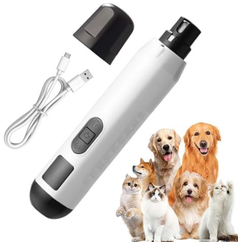 Renchey Ponceuse Électrique pour Ongles De Chien | Coupe-Griffes pour Pattes De Chiot,USB Rechargeable 5 Vitesses Silencieuse pour Toilettage Griffes Chats Chiots,Soin Griffes Animaux Toilettage