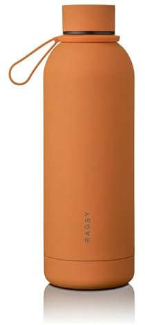RAGSY Mojo Thermosflasche 500ml – Edelstahl Trinkflasche 24h Kalt/12h Warm, 100% Dicht, samtige Soft-Touch Oberfläche, BPA-frei - Orange