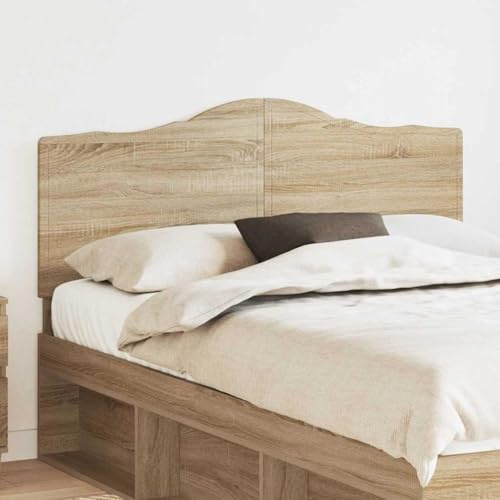 Mokuyary Kopfteil Sonoma-Eiche, 160 cm, Holzwerkstoff, für Bett, Dekoration des Schlafzimmers - F