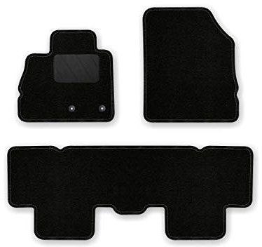 Bär-AfC Auto Fußmatten Classic passend für Renault Megane Scenic Typ 4 ab 2016, Autoteppiche Nadelvlies Schwarz, Rand Kettelung Schwarz, Textiler Trittschutz, Set 3-teilig, RE61215