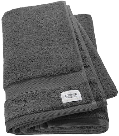 SCHÖNER WOHNEN Premium Duschtuch 70x140 cm - saugstark - Luxus Badetücher anthrazit - 100% Baumwolle - als Handtuch-Set kombinierbar - Frottee Kinder - Öko-Tex