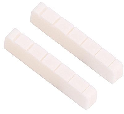 Gitarre Brücke Nut Knochen, 43 x 6 x 8,5 mm - Für 6 String Klassik Gitarre - Nuss Ton Brücke Mutterersatz Nut Ersatz, 2 Stücke, Weiß