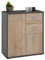 IDIMEX Buffet Salle à Manger Remy L 60 cm Coloris Gris et Sonoma avec 2 Portes et 2 tiroirs bahut Bas Meuble de Rangement Style Moderne Commode vaisselier 60 x 70 x 30 cm