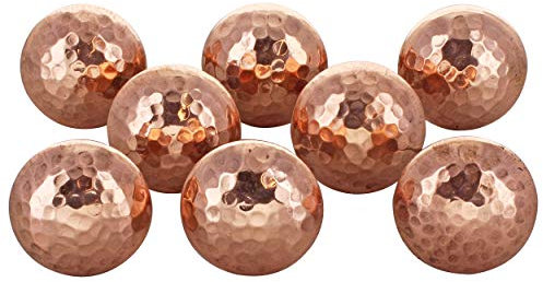 G Decor Set of 8 Copper Hammered Cupboard Door Knob Handle Vintage Shabby Chic Cupboard Drawer Pull Handles