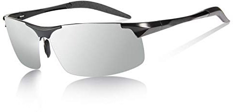 YIMI Herren Photochromatisch Sportbrille Polarisiert Rechteckig Sonnenbrille Al-Mg Metallrahmen Fahrer Anti Reflexbeschichtung 100% UVA UVB Schutz für Golf, Angeln, Autofahren, Outdoor-Aktivitäten