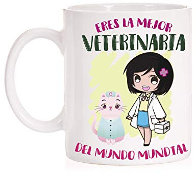 FUNNY CUP Taza Eres la Mejor Veterinaria del Mundo Mundial. Taza Divertida de Regalo (Veterinaria)