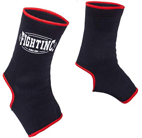 Fightinc. Knöchelbandagen Pro - für Kickboxen Muay Thai MMA Kampfsport schwarz weiß rot Thaiboxen UVM schwarz (001) L/XL