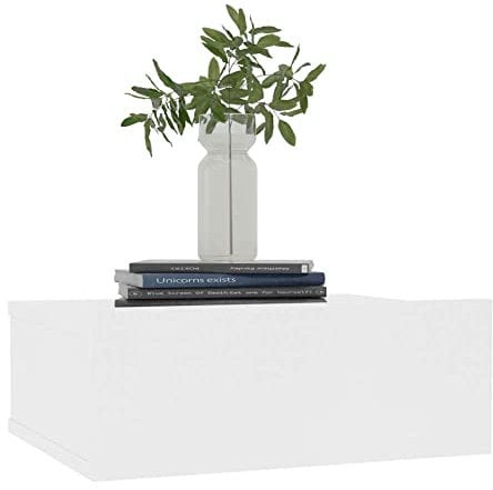 vidaXL 2X Nachttisch mit Schublade Hängend Nachtkommode Nachtschrank Nachtkonsole Wandboard Wandregal Regal Weiß 40x30x15cm Holzwerkstoff