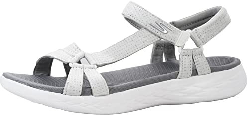 Skechers sandales On-the-go 600 Brilliancy Wide femmes, large, Blanc/gris, 38 EU