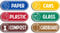 WaterShed Designs -6 Pack 185mm Recycling rectangle signs, self adhesive Stickers Doors or Walls ideal for bins (2)