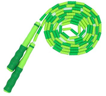 newrong Springseil mit Perle, Trainingssegment, rutschfester Griff, Grün, 2,8 m