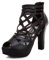 Damen Sandalen sexy Reißverschluss Block Ferse Peep Toe High Heel Plattform Abendparty Damen Pumps Z30391