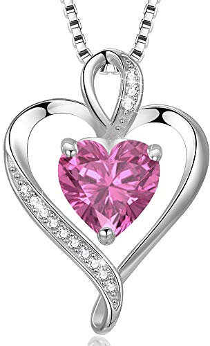 LAVUMO Herzkette 925 Silber Rosegold Gold Damen Halskette - Herz änhänger Silber Kette Damen Schmuck Geschenk für Frau Frauen MaMa Freundin an Geburtstags Weihnachten Valentinstag Hypoallergen Ketten