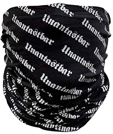 Unantastbar - Logo, Schlauchschal Multifunktionstuch - Bedrucktes Bandana Elastische Halstuch Schlauchtuch Sturmmaske schwarz/grau alloverprint