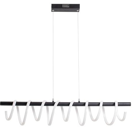 Näve Leuchten - LED Pendelleuchte Belleza, Deckenlampe aus Metall und Kunststoff - 2800K, 2000lm, 34,5W - Hängelampe für Wohnzimmer, Esszimmer oder Küche - Schwarz/Weiß, 100 cm