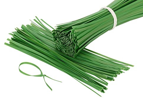 ROXX 500 Stück Twist Ties, Bindedraht, Kabelbinder 12cm Grün, PE mit innenliegender Drahteinlage, 3 mm Breite, 12 cm Länge