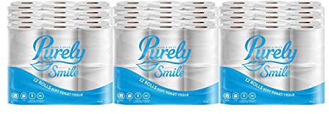 Blake & White Purely Smile 3 Ply White Toilet Rolls - FSC Certified Highly Absorbent Toilet Paper for Home and Leisure Centers - 12 Count of 9 Packs Ultra Durable Tissue Rolls - PS1126